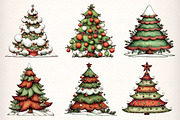 Whimsical Christmas Tree Clipart, an Illustration by Dream Creation (Thumbnail 4 of 7)