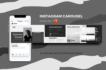 Online cv resume instagram carousel, a Social Media Template by rivatxfz