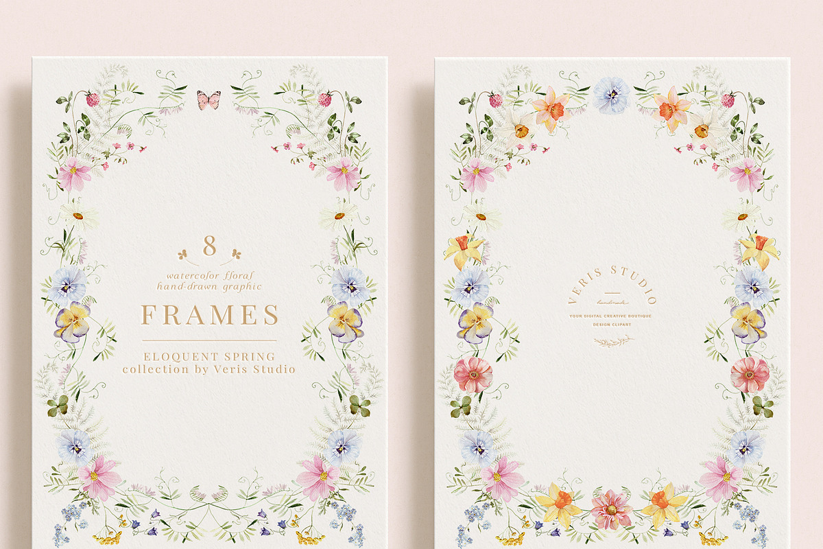 Spring Floral Watercolor Clipart Set, a Decorative Illustration by Veris Studio (Photo 10 of 20)