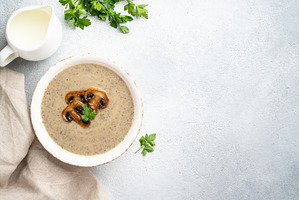Mushroom soup on white background, a Food & Drink Photo by Nadia-nb