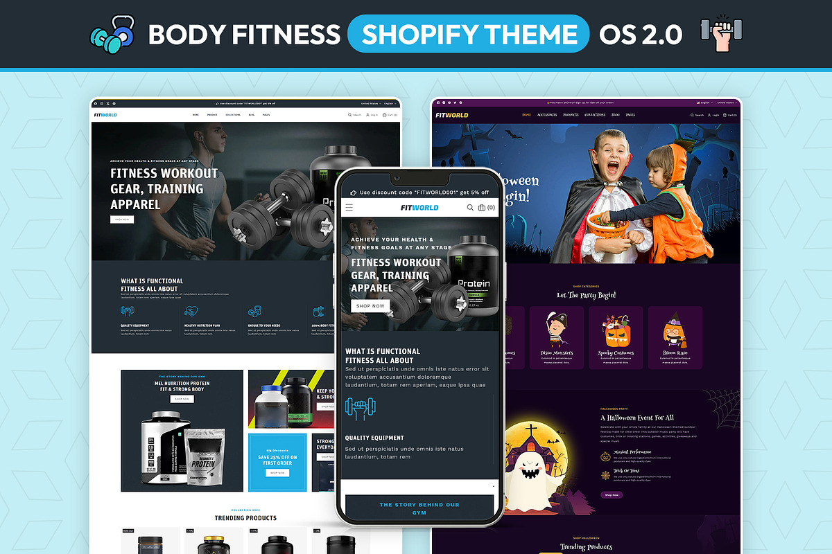 Gym Body Fitness Shopify Theme, a Shopify Template by LogicGo Shopify Experts (Photo 1 of 8)