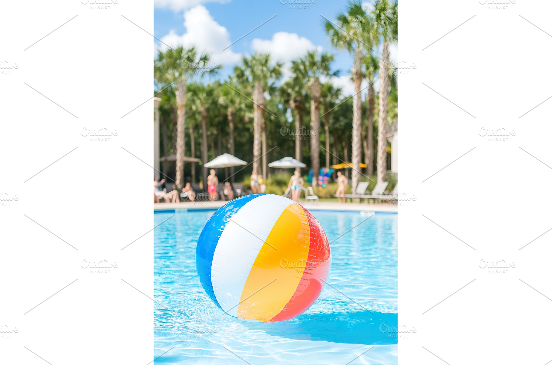 Colorful beach ball floating in, a Holiday Photo by Lermont51