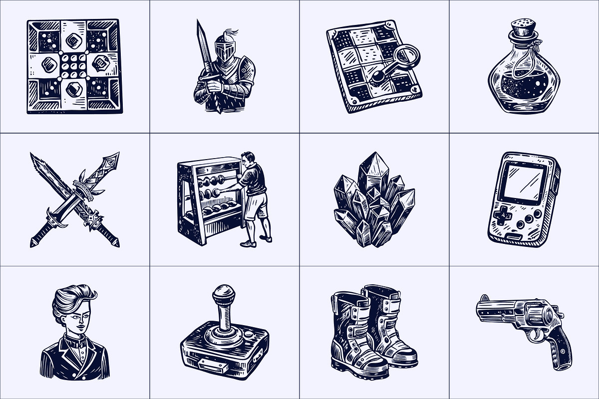 Vintage Game Illustration Set, a Technology Illustration by Prosymbols (Photo 5 of 8)