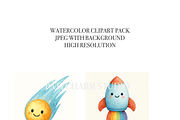 Galaxy Clipart Bundle, a Decorative Illustration by Pati Charm Studio (Thumbnail 4 of 8)