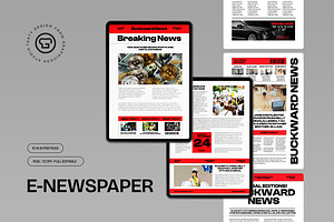 White Red Bold E-Newspaper, a Templates & Theme by graphicook
