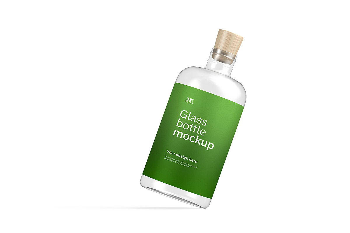 Floating Glass Bottle Mockup PSD, a Product Mockup by graphypix (Photo 1 of 4)