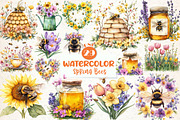 Spring Bees Clipart, an Illustration by CreationArt (Thumbnail 1 of 5)