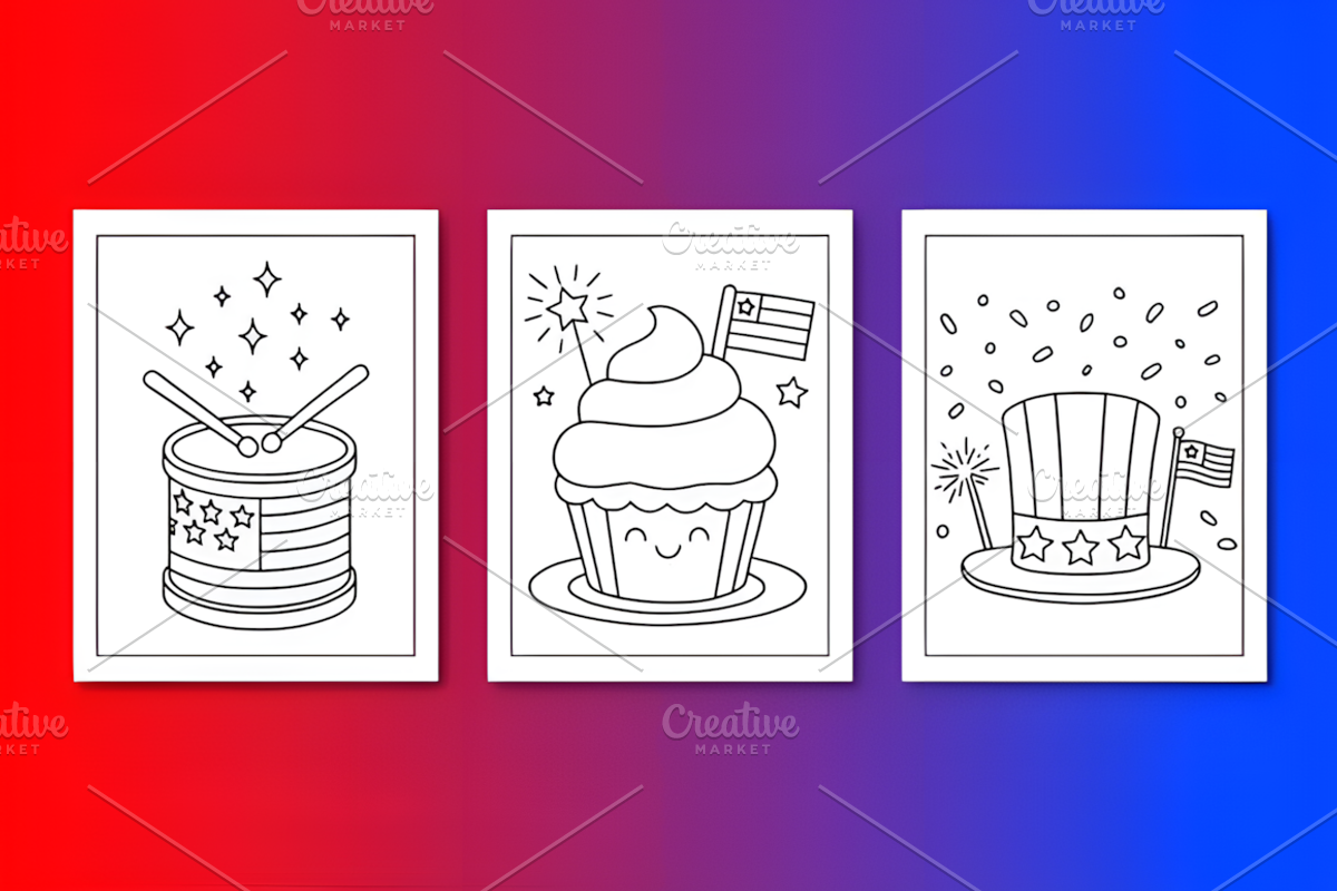 4th of July Coloring Pages, a Seasonal Illustration by Design Station (Photo 2 of 4)