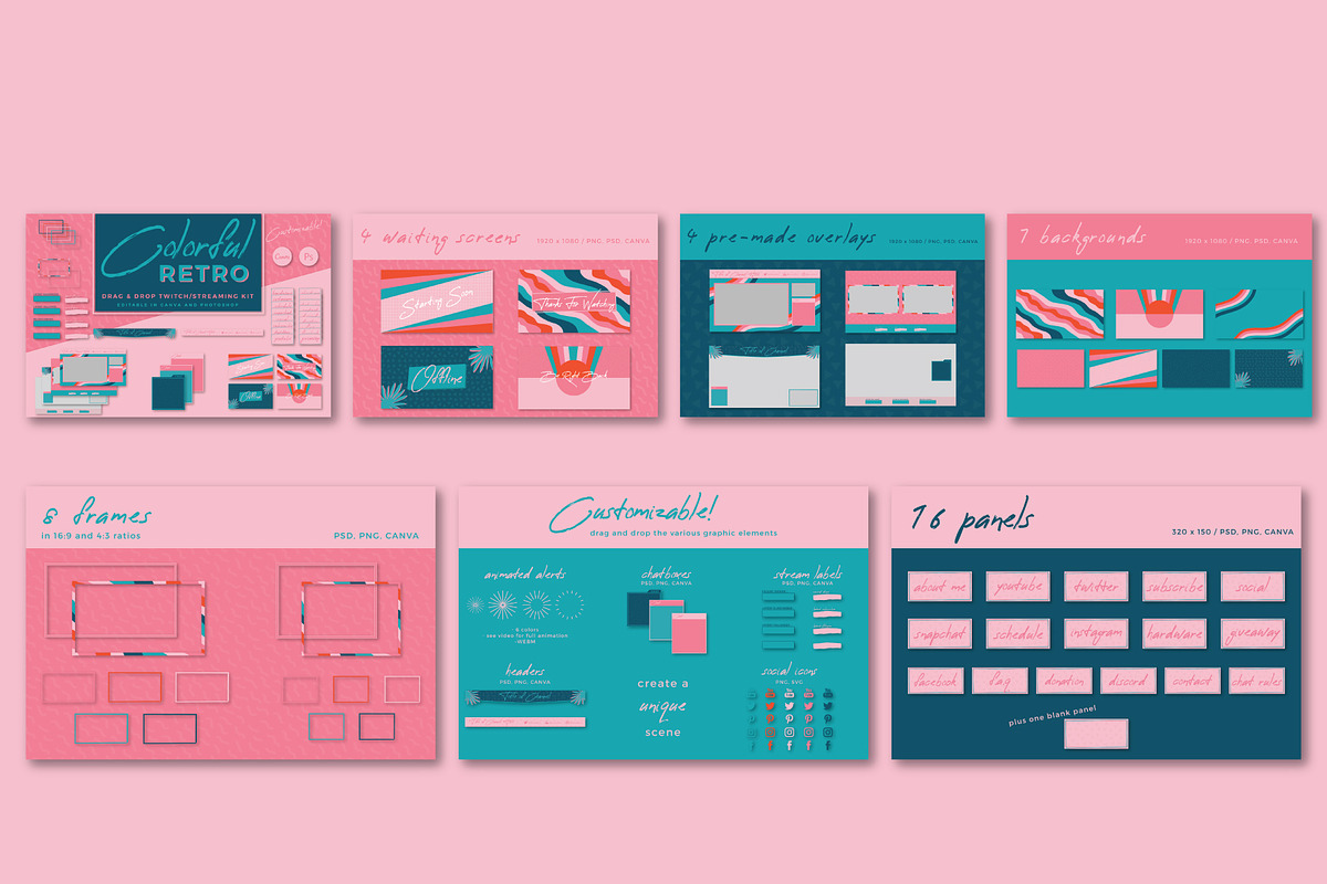 Branding Bundle: Colorful Retro, a Social Media Template by Liseno Designs (Photo 6 of 8)