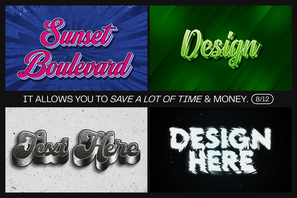 12 Text Effect Templates, a Layer Style Add-On by iDoodle Studio (Photo 5 of 6)