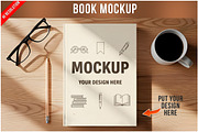 Book Cover on Wooden Desk Mockup PSD, a Books & Magazine Mockup by Bruno's Shop (Thumbnail 1 of 4)