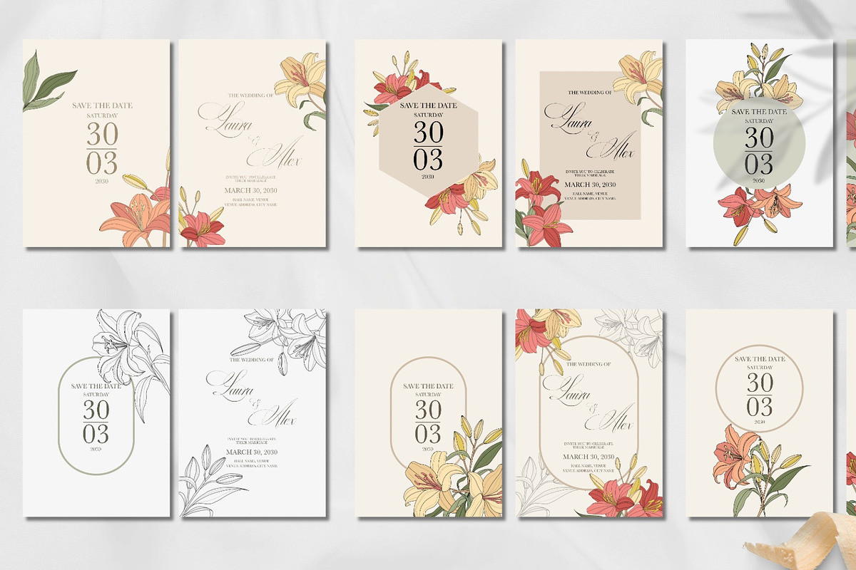 48 Vintage Floral Wedding Cards, an Invitation Template by Adora ARTS (Photo 5 of 8)