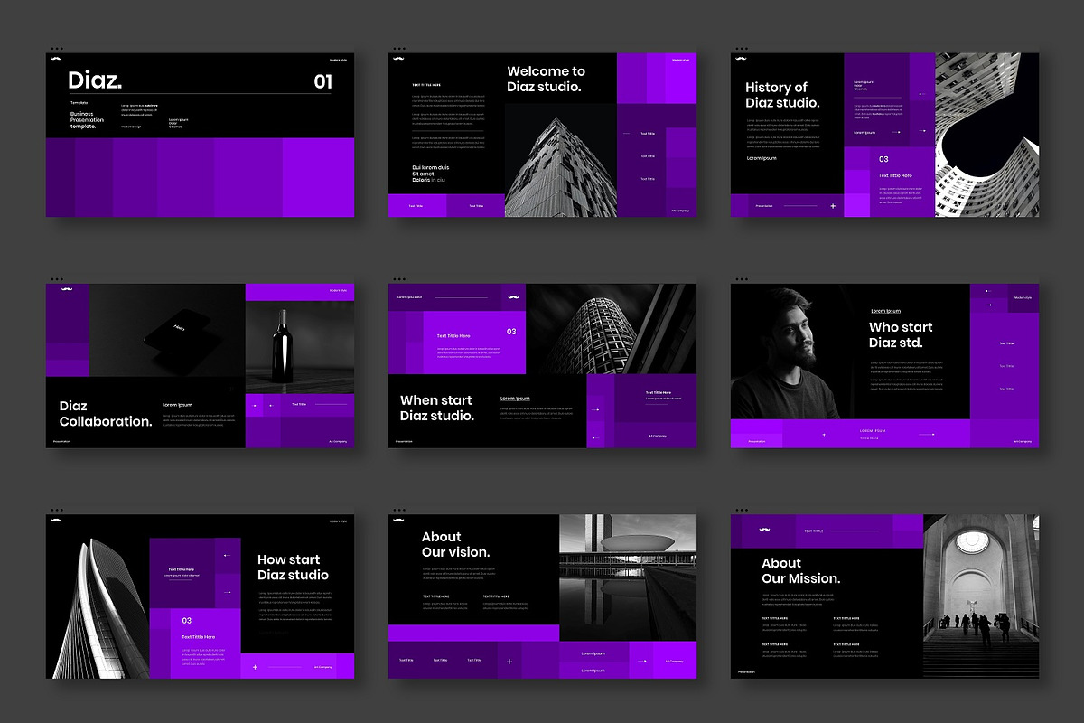Diaz – Business PowerPoint Template, a Presentation Template by Dens Creative Studio (Photo 2 of 6)