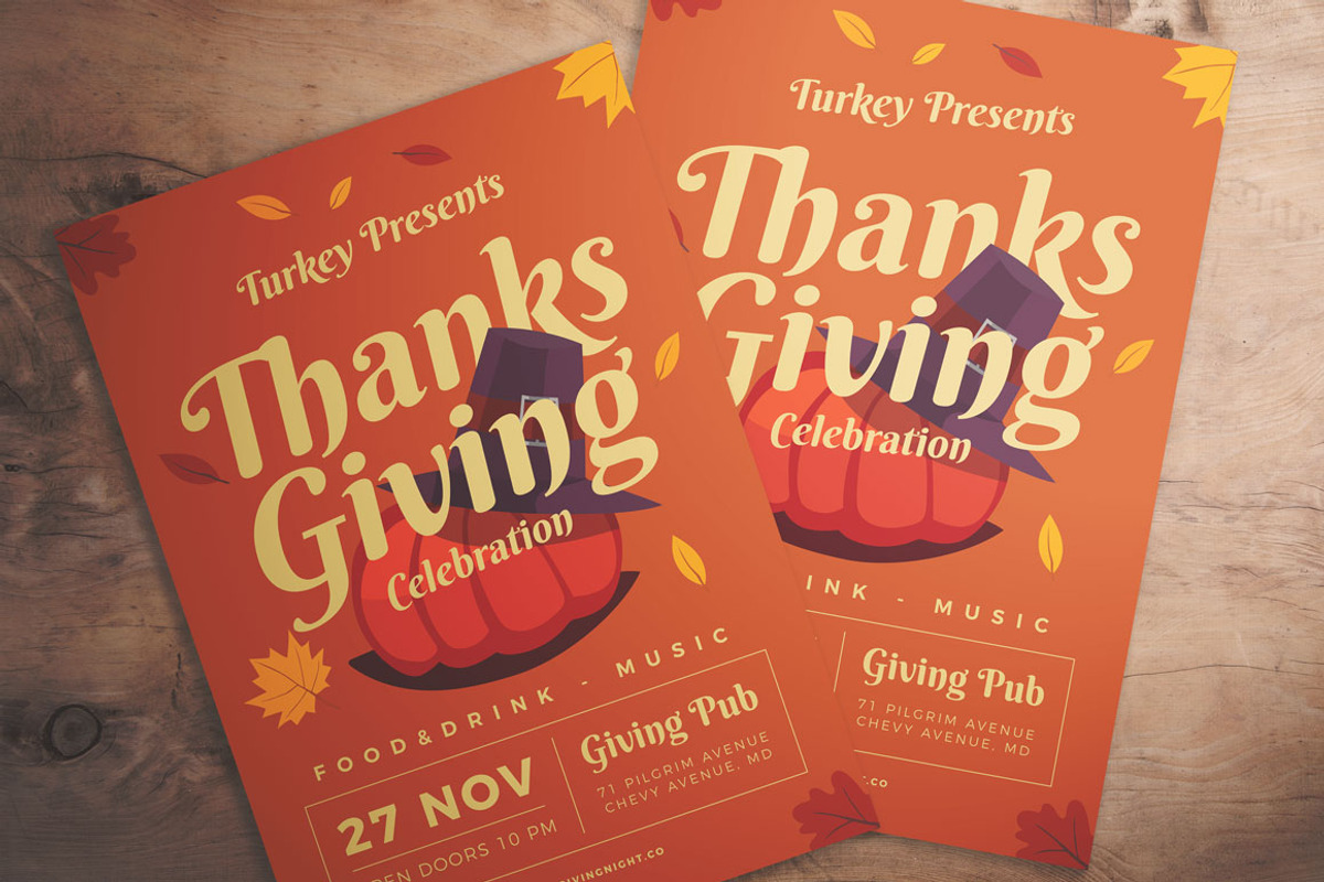 Thanksgiving Celebration Flyer, a Flyer Template by KMZVR.Lab (Photo 2 of 3)