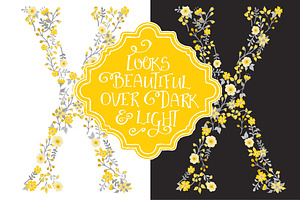 Sunshine Yellow Floral Alphabet