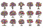 Whimsical Valentines Day Heart Tree, an Illustration by SinaCreation (Thumbnail 2 of 7)