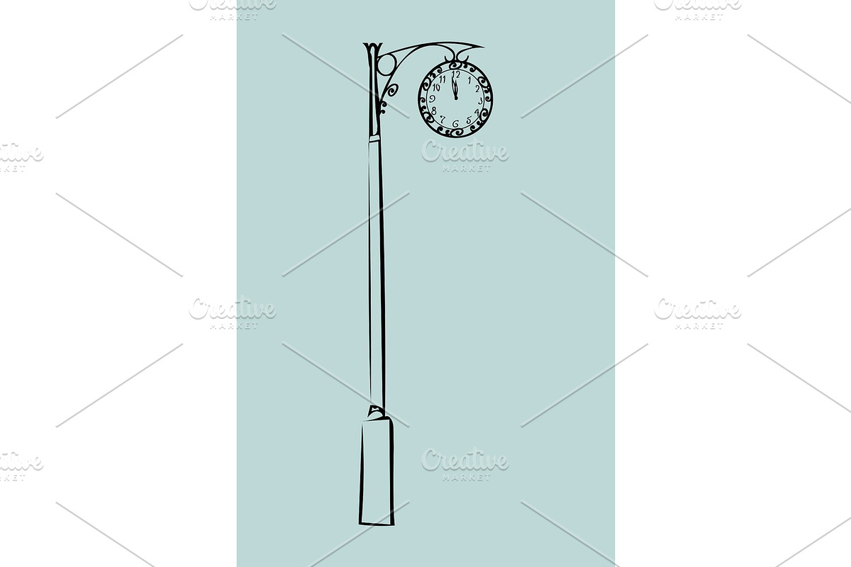 Street vintage retro watch, an Illustration by kozyrevaelena