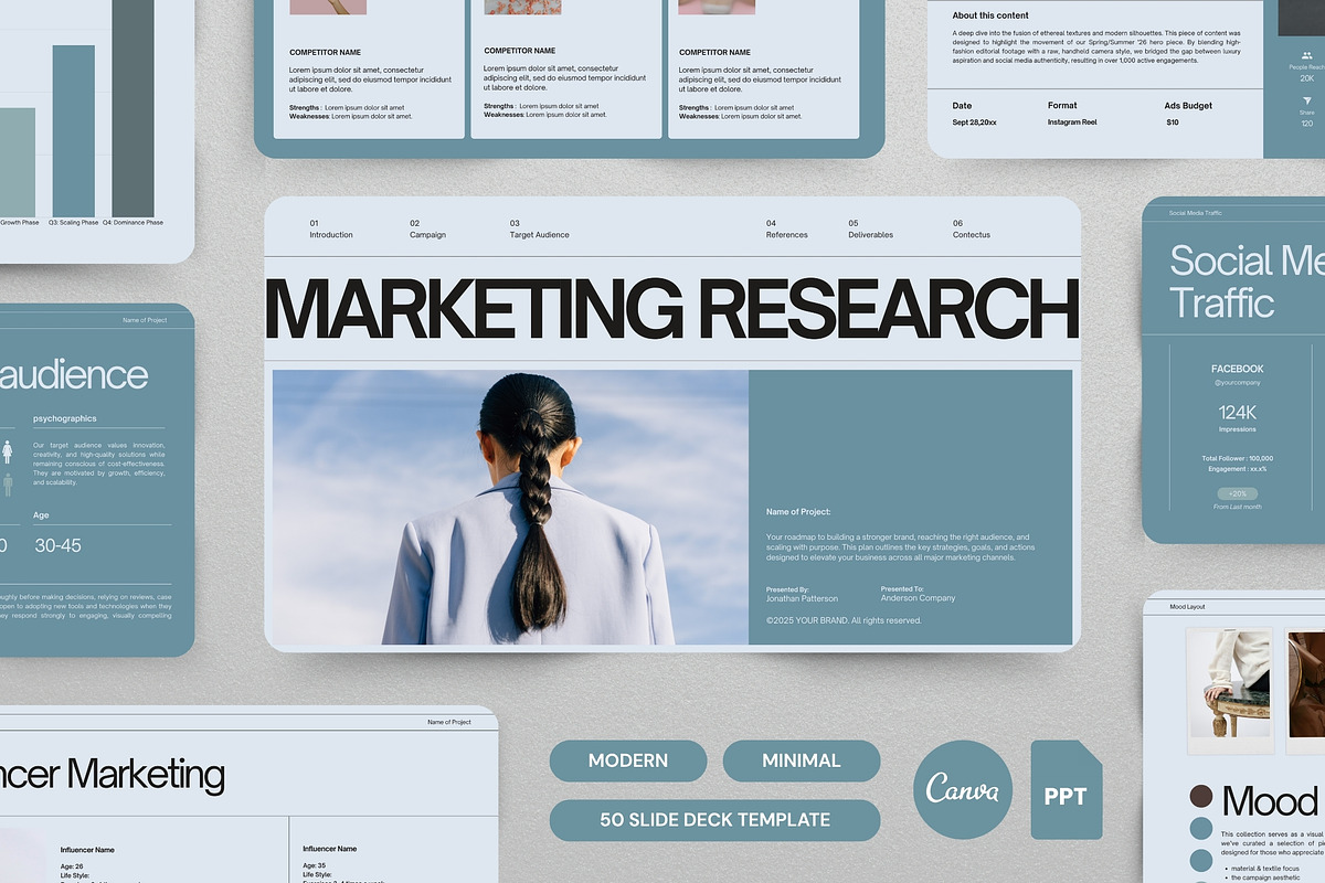 Dusty Blue Business Pitch Deck, a Presentation Template by Pani Temp. (Photo 1 of 11)
