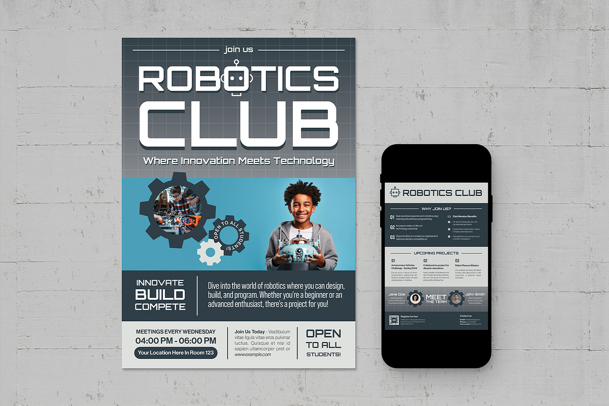 Robotics Club Flyer Template, a Flyer Template by BrandPacks (Photo 3 of 5)