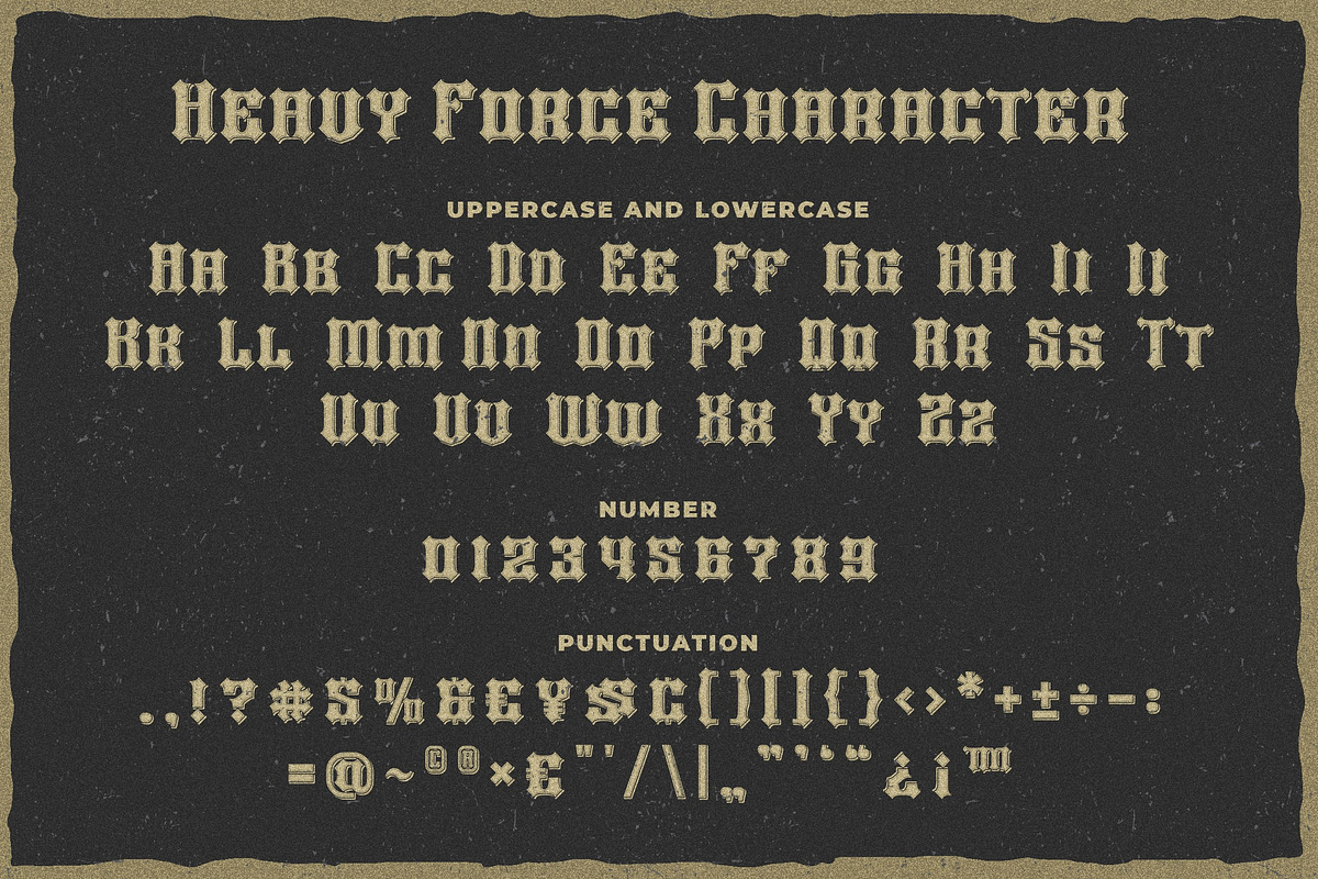 Heavy Force a Sharp Display Font, a Blackletter Font by Blankids Studio (Photo 7 of 9)