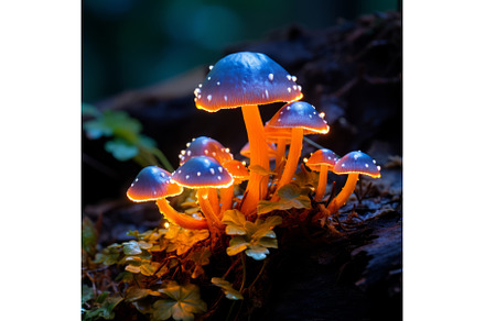 Enchanting Glowing Forest Fungi