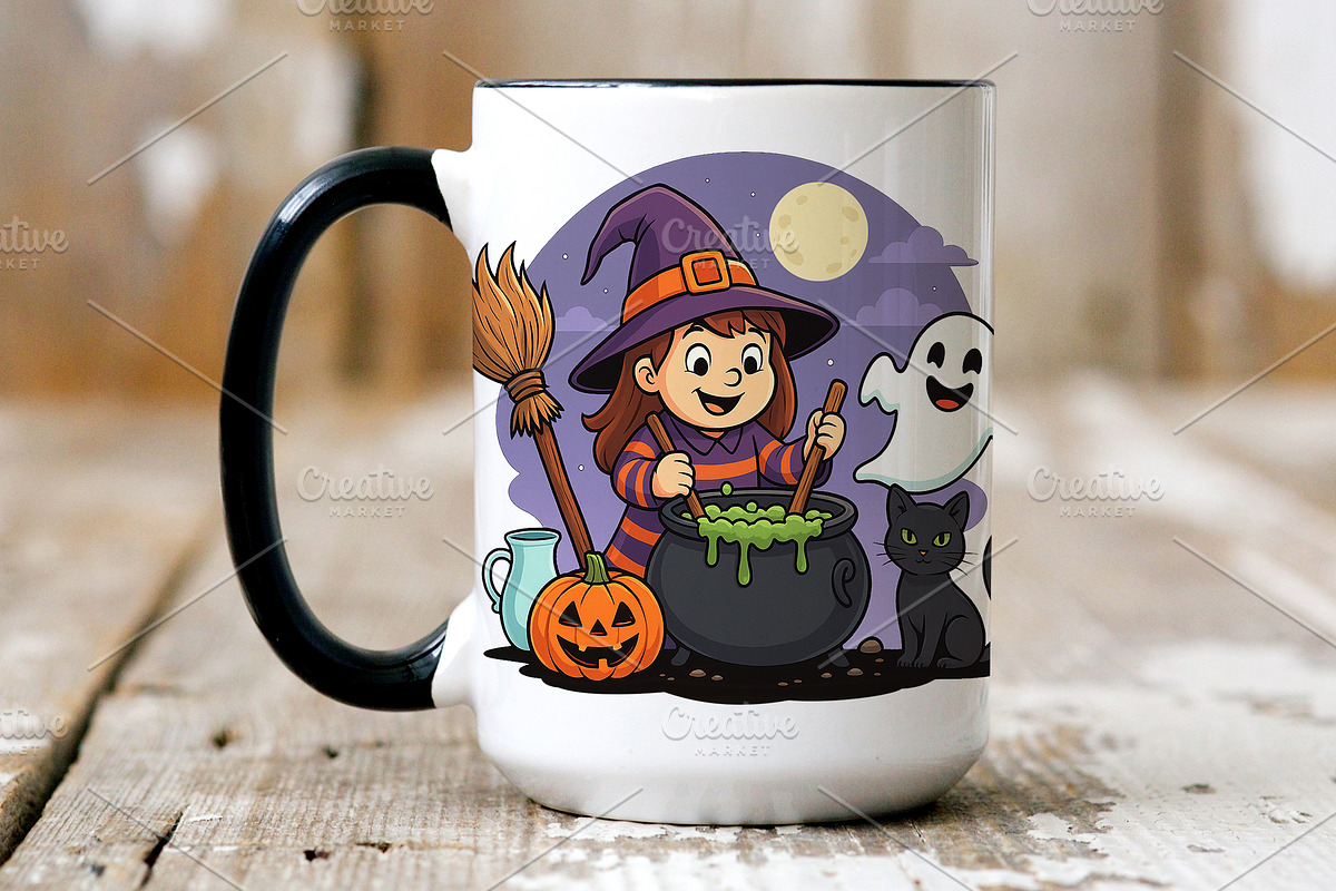 Cute Halloween Witch Cauldron., a Decorative Illustration by kaisorn (Photo 2 of 6)