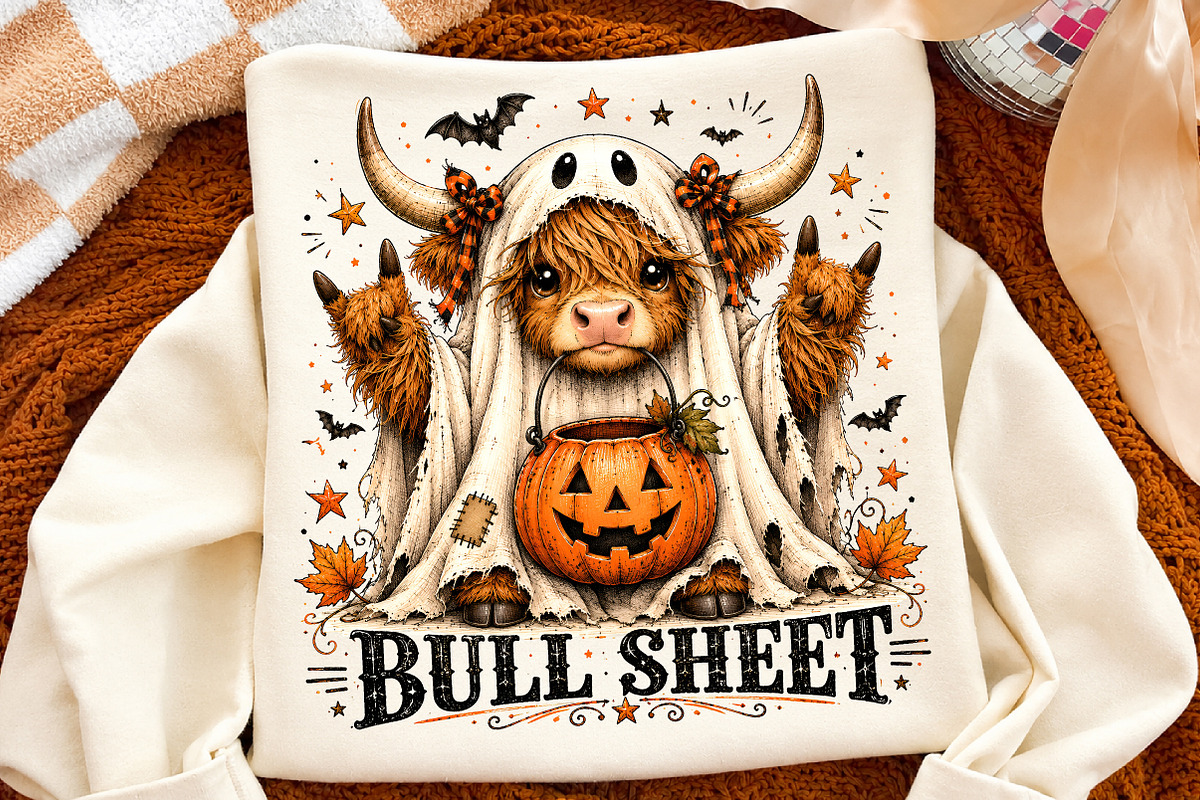 Bull Sheet PNG,Ghost Cows Halloween, an Object Illustration by Libby Wishes (Photo 2 of 3)