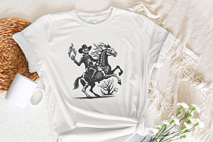 Skeleton Cowboy On Horse PNG