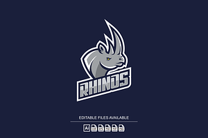 Rhino Simple Mascot Logo