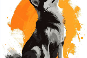 Alaskan Malamute Dog Artistic Portra, an Animal Photo by Pixeness Studio