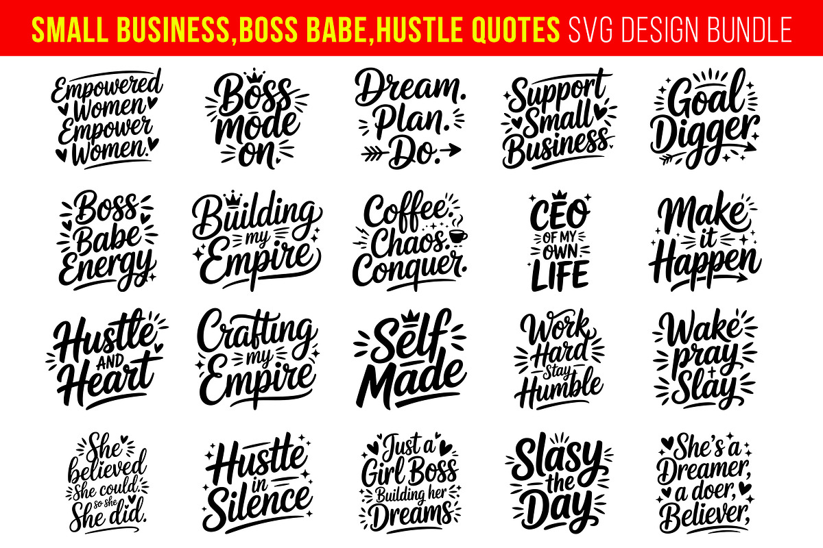 Boss Babe & Small Business Quotes, an Object Graphic by himelgfx