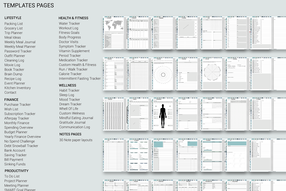 Ultimate Digital Planner Blue Editio, a Branding & Logo Template by Plamarplanners (Photo 9 of 10)