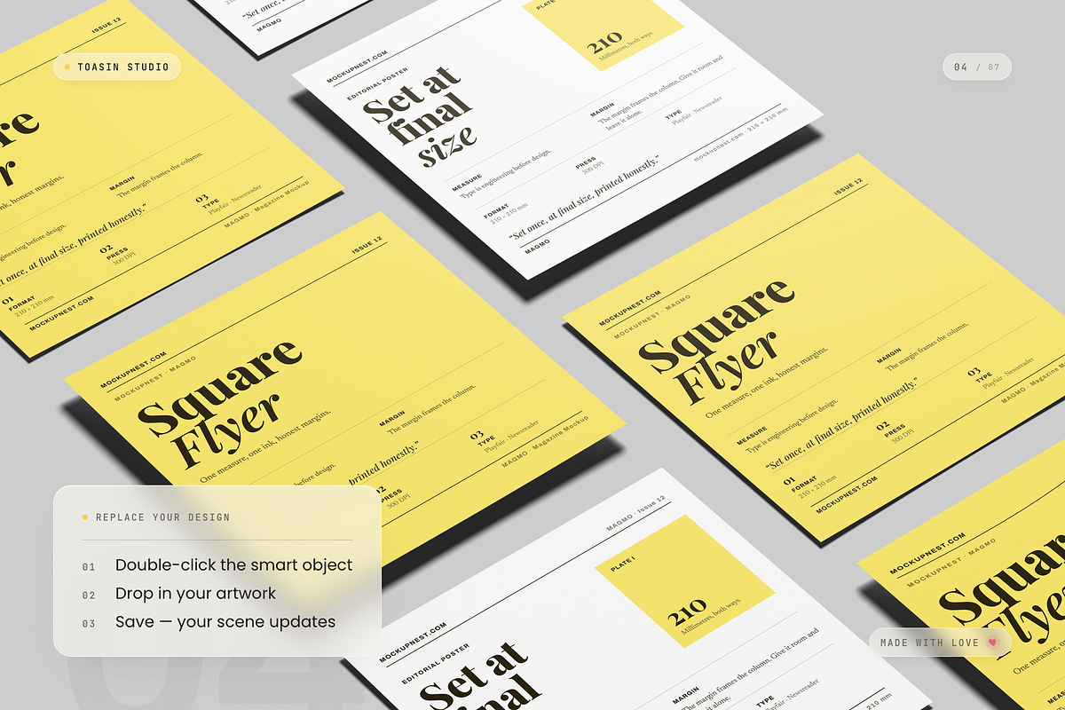 Square Flyer Mockup, an Advertising Mockup by Toasin Studio (Photo 4 of 7)