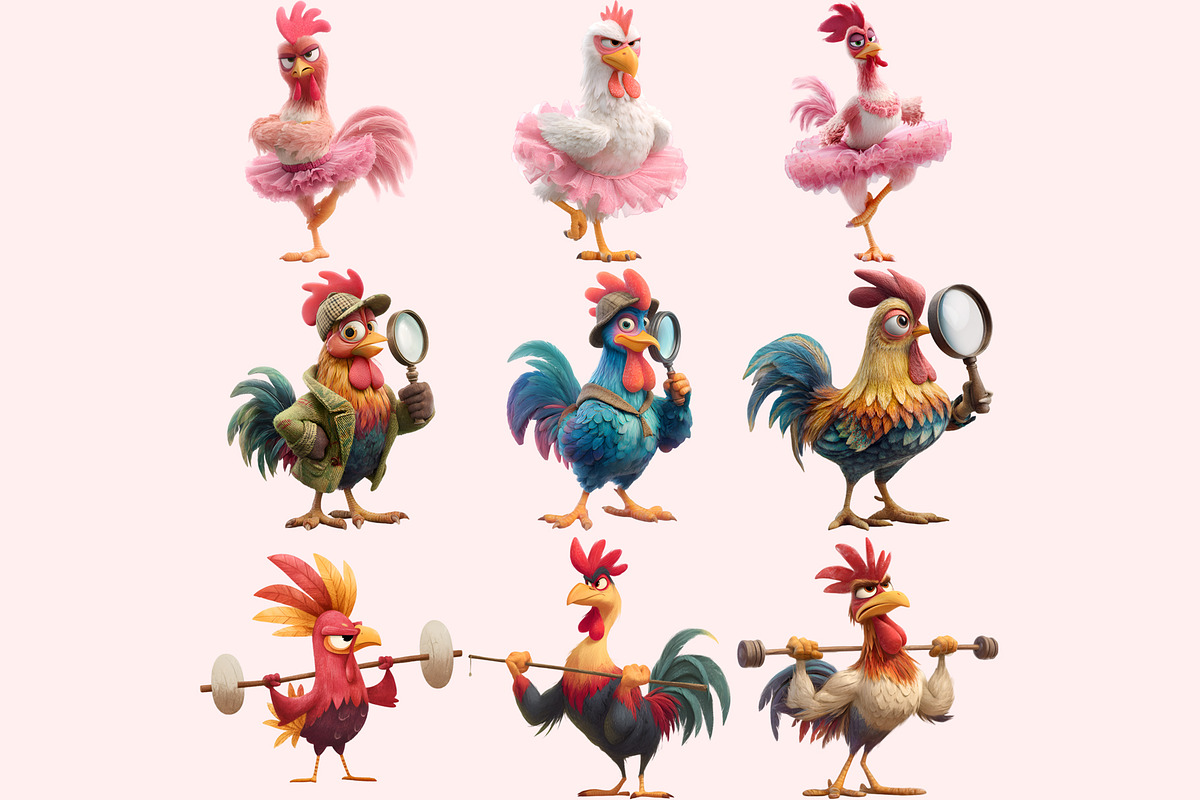 Rooster PNG Clipart Bundle, a Graphic by M9 Design (Photo 4 of 9)