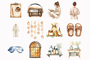 Watercolor Pajama Time Clipart, an Illustration by Design Market (Thumbnail 2 of 4)