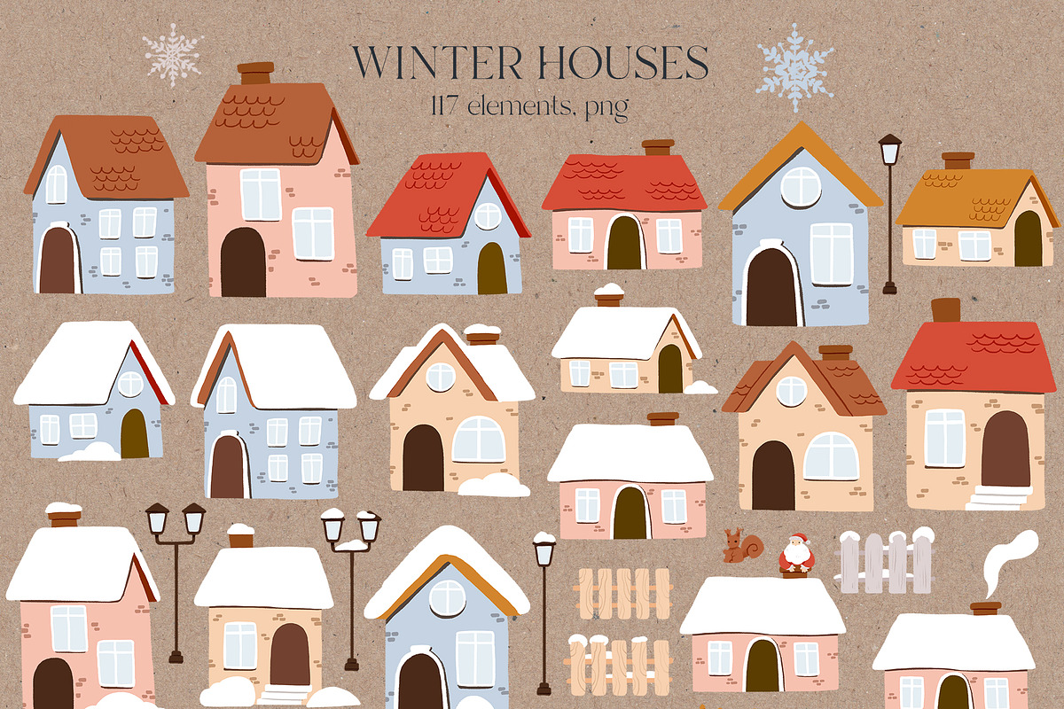 Christmas winter houses clipart, an Animal Illustration by LukaJreym (Photo 12 of 15)