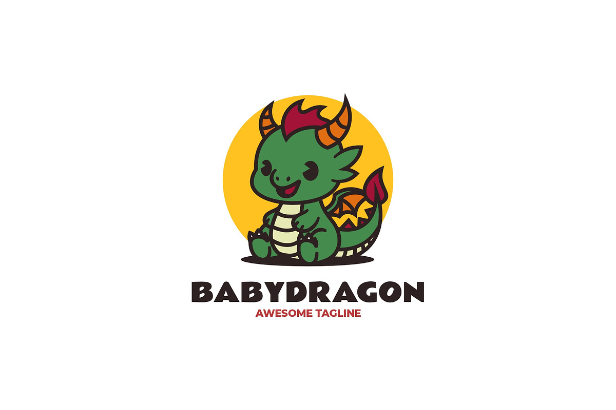 Mascot Baby Dragon Logo Design, a Branding & Logo Template by Artnivora.Std