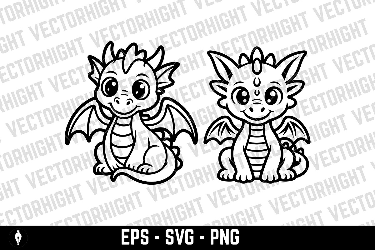 Adorable baby dragon, an Animal Illustration by Vectorhight (Photo 2 of 3)