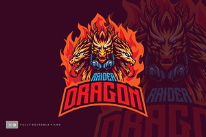 Raider Dragon Head Logo, a Branding & Logo Template by Stock Shape