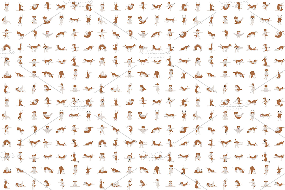 50 yoga dog poses, an Animal Illustration by pet design shop (Photo 7 of 7)