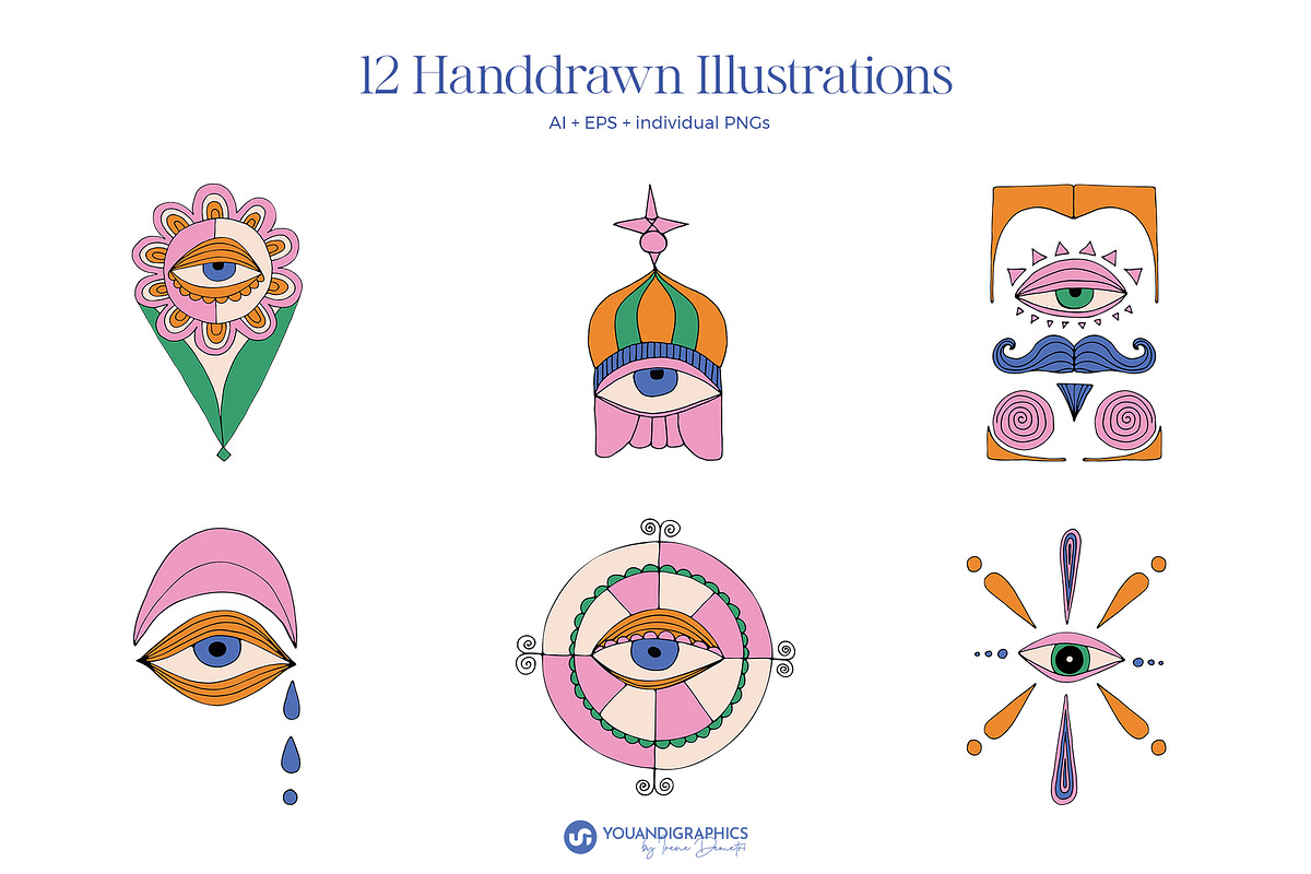 Evil Eyes Graphics Posters Patterns, a Graphic by Youandigraphics (Photo 13 of 15)
