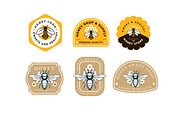 HONEY BEE LOGO & BADGE SET, a Branding & Logo Template by grindstudio (Thumbnail 4 of 13)
