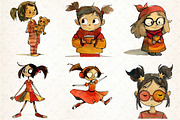 Quirky Girls Clipart, an Illustration by DreamCafeArt (Thumbnail 6 of 8)
