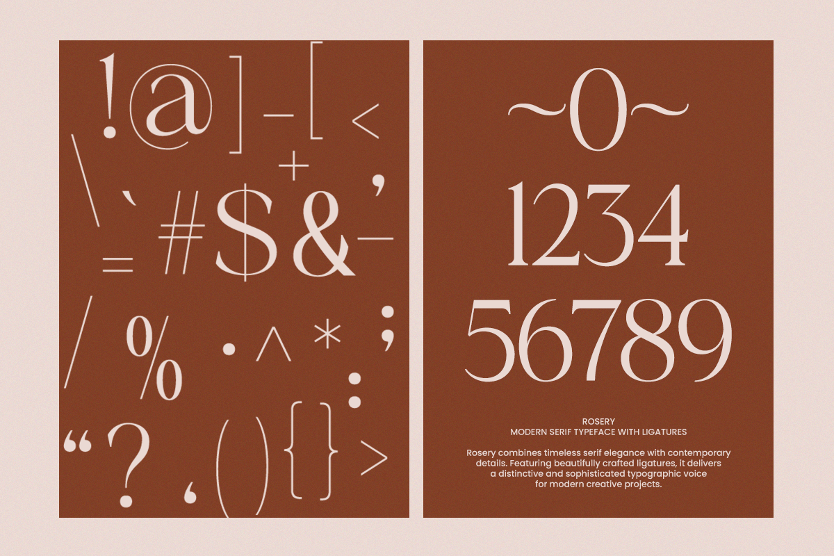 Rosery - Luxury Ligature Serif Font, a Serif Font by Font Liner (Photo 10 of 10)