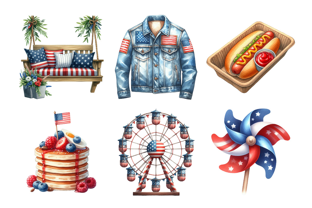 Watercolor the Great American Clipar, an Illustration by Daily.Designs (Photo 3 of 4)