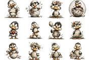 Whimsical Easter Duck Clipart, an Illustration by Designking (Thumbnail 2 of 5)