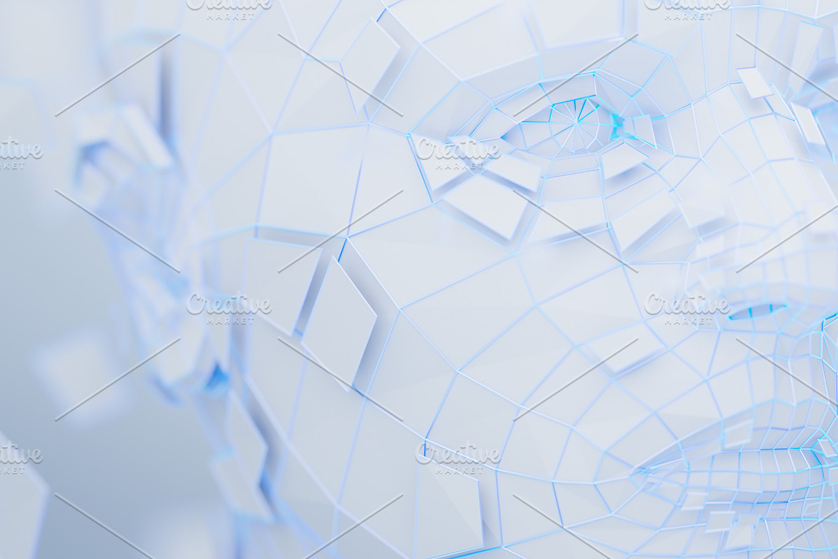 3D Render of Polygonal Human Face, a Technology Illustration by VAlex