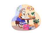 Cute animals students study set, an Education Illustration by PaperTrident (Thumbnail 7 of 13)