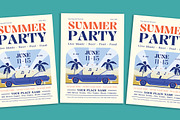 Summer Party Flyer, a Flyer Template by Gumico Studio. (Thumbnail 1 of 3)
