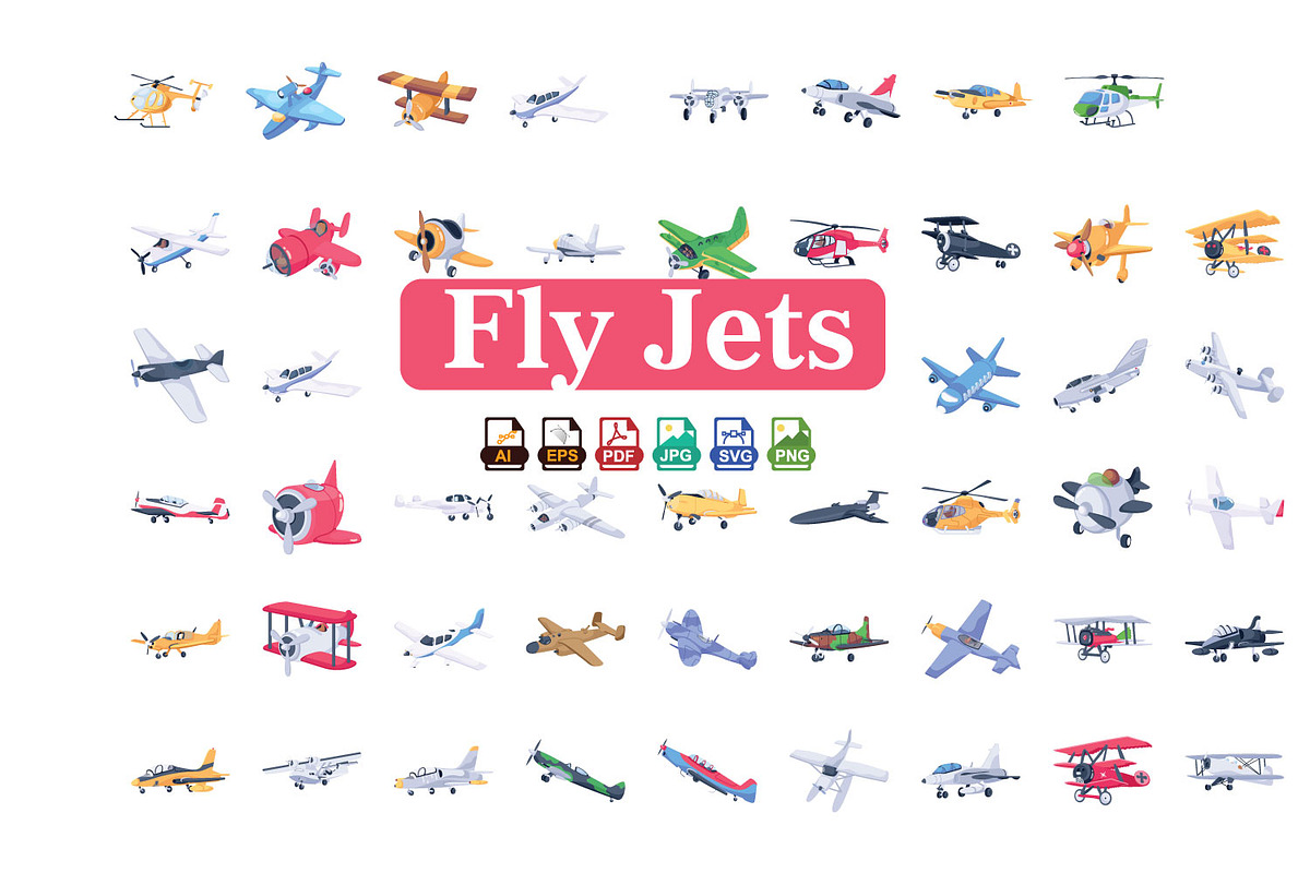 Fly Jets 3D Icons Pack | Airplane, a Cars & Vehicle 3D Model by Vector Portal (Photo 1 of 6)